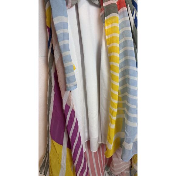 Tanya Taylor Goldie Stripe Maxi Dress Size 2 100% Silk Handkerchief Hem MSRP$575 - Picture 6 of 11